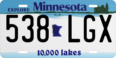 MN license plate 538LGX