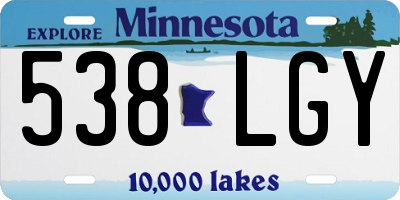MN license plate 538LGY