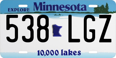 MN license plate 538LGZ
