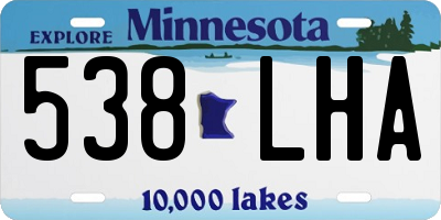 MN license plate 538LHA