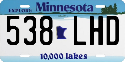 MN license plate 538LHD