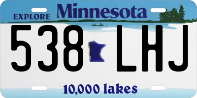 MN license plate 538LHJ