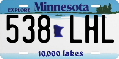 MN license plate 538LHL