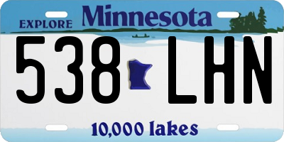 MN license plate 538LHN