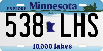 MN license plate 538LHS