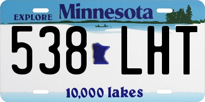 MN license plate 538LHT