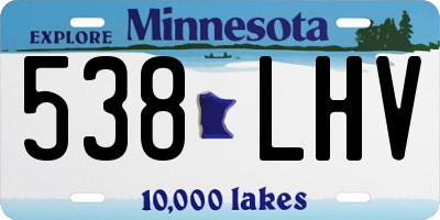 MN license plate 538LHV