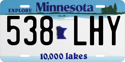 MN license plate 538LHY