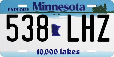 MN license plate 538LHZ