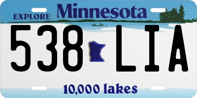 MN license plate 538LIA