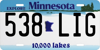 MN license plate 538LIG