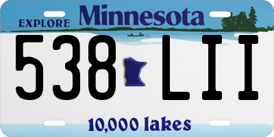 MN license plate 538LII