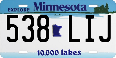 MN license plate 538LIJ
