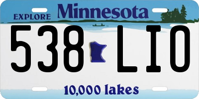 MN license plate 538LIO