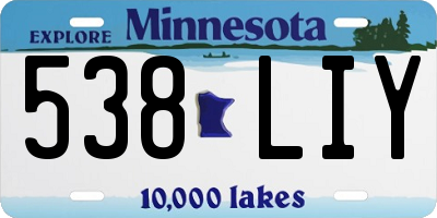 MN license plate 538LIY