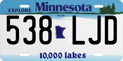 MN license plate 538LJD