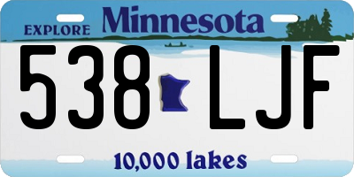 MN license plate 538LJF