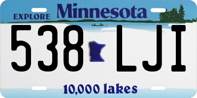 MN license plate 538LJI