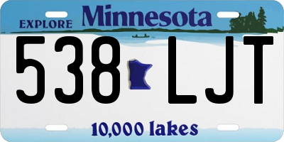 MN license plate 538LJT