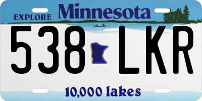 MN license plate 538LKR