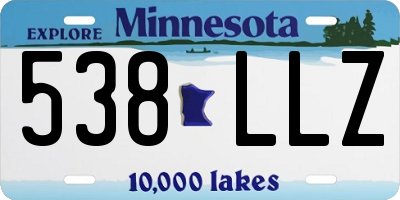 MN license plate 538LLZ