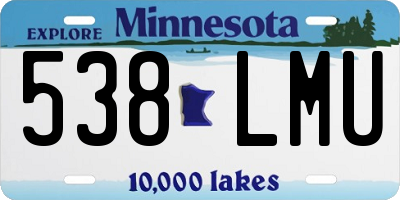 MN license plate 538LMU