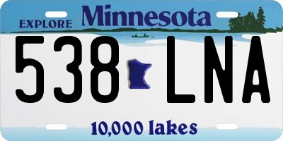 MN license plate 538LNA