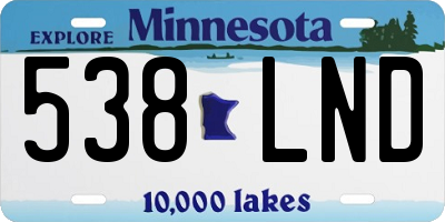 MN license plate 538LND