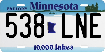 MN license plate 538LNE