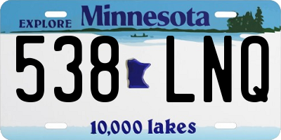 MN license plate 538LNQ