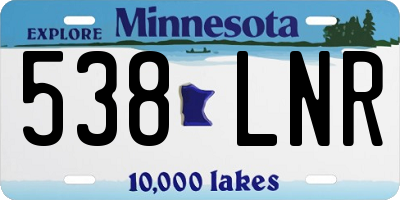 MN license plate 538LNR