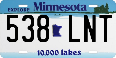 MN license plate 538LNT