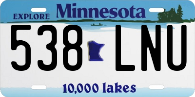 MN license plate 538LNU