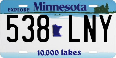 MN license plate 538LNY
