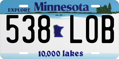 MN license plate 538LOB