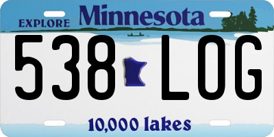 MN license plate 538LOG