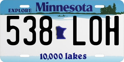 MN license plate 538LOH