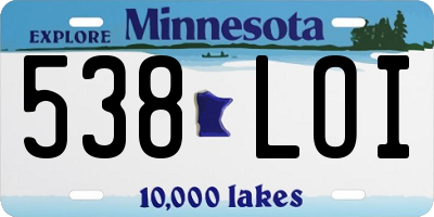 MN license plate 538LOI