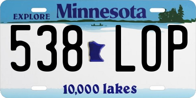 MN license plate 538LOP