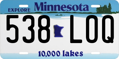 MN license plate 538LOQ