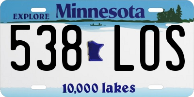 MN license plate 538LOS