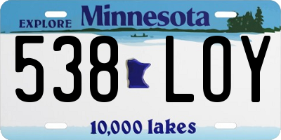 MN license plate 538LOY