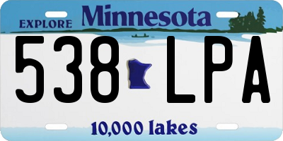 MN license plate 538LPA
