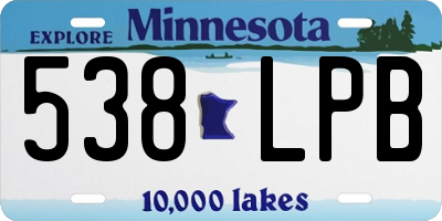 MN license plate 538LPB