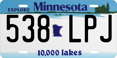 MN license plate 538LPJ