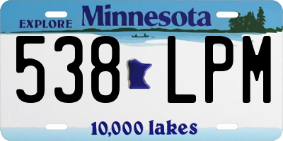 MN license plate 538LPM