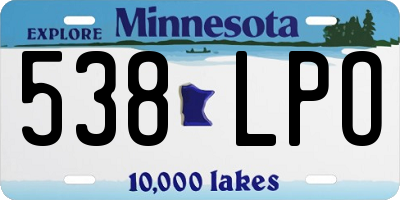 MN license plate 538LPO