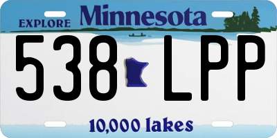 MN license plate 538LPP