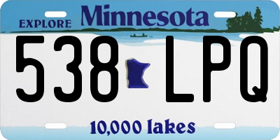 MN license plate 538LPQ