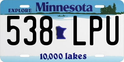 MN license plate 538LPU